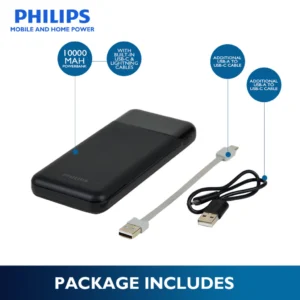 Philips Powerbank 10,000mAh Fast Charging With LED Indicator With Digital Display