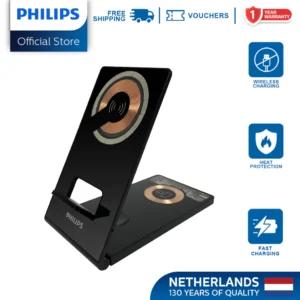 Philips 3-in-1 Magnetic Wireless 15W Fast Charger Portable Wireless Charger for iPhone, Airpods Pro