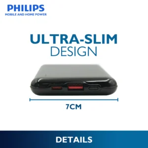 Philips 22.5W Slim Fast Charging Power Bank 10000mAh Dual Port Output USB-C & USB-A