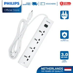 Philips 4 Universal Power Outlet 3 Meters Extension