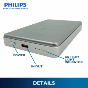 Philips 15W Magnetic Wireless Power Bank PD 20W 10000mAh Fast Charging Type C w/ Magnetic Ring Fast