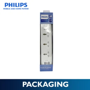 Philips 3 Universal Power Outlet with Integrated USB/USB-C Charging Port 3 Meters Extension