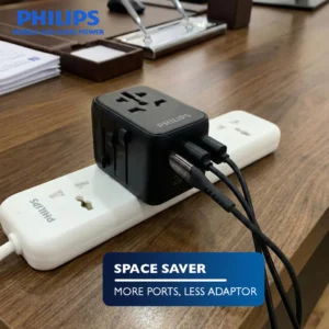 Philips 20W Fast Charging Multi-Port Universal Socket Non Grounding US/EU/AUS/UK plugs Quick Charge