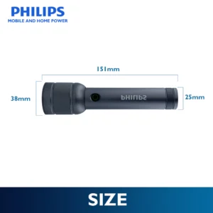 PHILIPS 10W Aluminium Alloy Rechargeable LED Flashlight | Ultra-Bright 910 Lumens | 300 m Beam Range