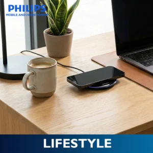 Philips 15W Wireless Charger Disc with Free 1.5M USB-C Cable