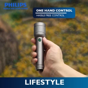 PHILIPS 10W Aluminium Alloy Rechargeable LED Flashlight | Ultra-Bright 910 Lumens | 300 m Beam Range
