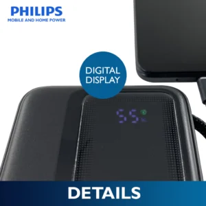 Philips 20000mAh Powerbank 45W PD QC3.0 Fast Charging Built-in USB-C Cable Portable Charger