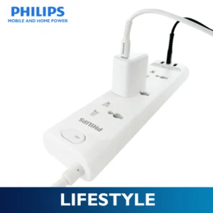 Philips 3 Universal Power Outlet with Integrated USB/USB-C Charging Port 3 Meters Extension