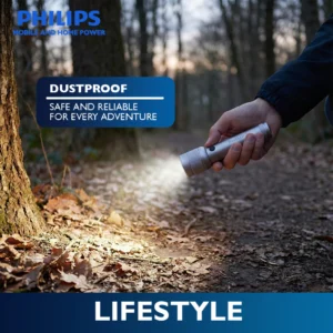 PHILIPS 10W Aluminium Alloy Rechargeable LED Flashlight | Ultra-Bright 910 Lumens | 300 m Beam Range