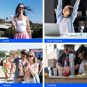 JISULIFE Life10/10S Handheld Fan 5‑Speed Turbo Mini Strong Wind, Long Battery, USB‑C Rechargeable