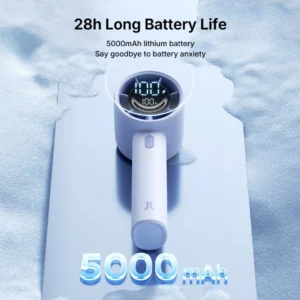 JISULIFE Life10/10S Handheld Fan 5‑Speed Turbo Mini Strong Wind, Long Battery, USB‑C Rechargeable